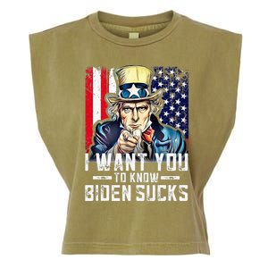 I want you to know Biden sucks - I want you  Garment-Dyed Women's Muscle Tee