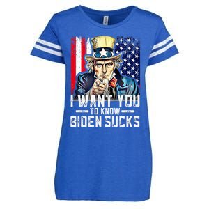 I want you to know Biden sucks - I want you  Enza Ladies Jersey Football T-Shirt