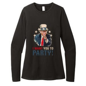 I Want You To Party! 4th Of July Donald Trump patriotic Womens CVC Long Sleeve Shirt