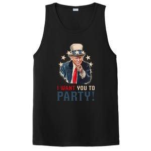 I Want You To Party! 4th Of July Donald Trump patriotic PosiCharge Competitor Tank