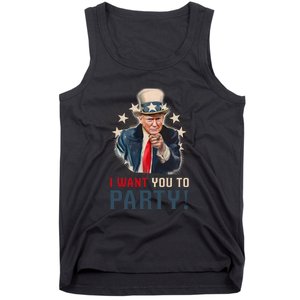 I Want You To Party! 4th Of July Donald Trump patriotic Tank Top