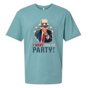 I Want You To Party! 4th Of July Donald Trump patriotic Sueded Cloud Jersey T-Shirt