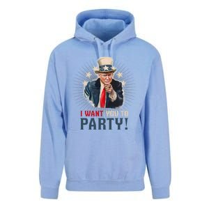 I Want You To Party! 4th Of July Donald Trump patriotic Unisex Surf Hoodie