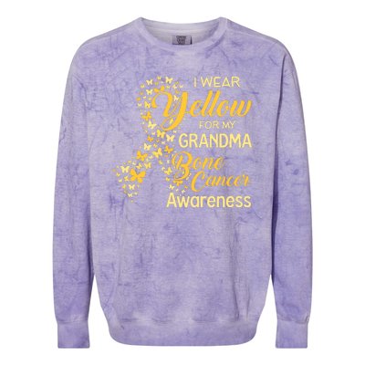 I Wear Yellow For My Grandma Bone Cancer Awareness Colorblast Crewneck Sweatshirt