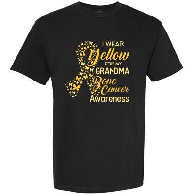 I Wear Yellow For My Grandma Bone Cancer Awareness Garment-Dyed Heavyweight T-Shirt