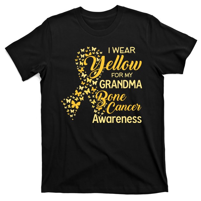 I Wear Yellow For My Grandma Bone Cancer Awareness T-Shirt