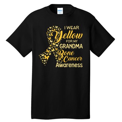 I Wear Yellow For My Grandma Bone Cancer Awareness Tall T-Shirt