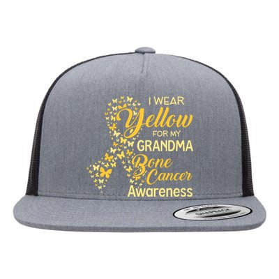 I Wear Yellow For My Grandma Bone Cancer Awareness Flat Bill Trucker Hat