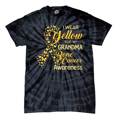 I Wear Yellow For My Grandma Bone Cancer Awareness Tie-Dye T-Shirt