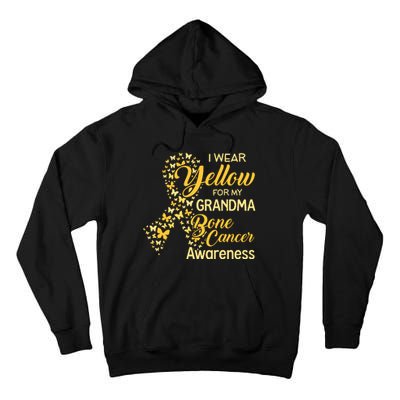 I Wear Yellow For My Grandma Bone Cancer Awareness Tall Hoodie