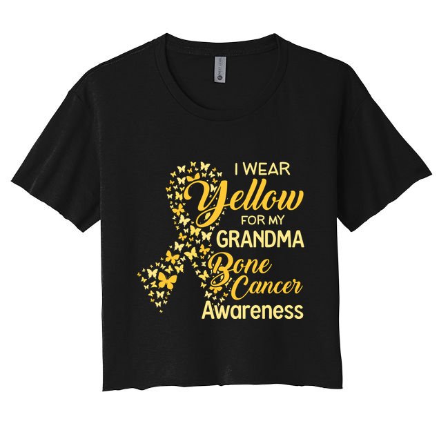 I Wear Yellow For My Grandma Bone Cancer Awareness Crop Top