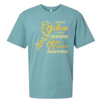 I Wear Yellow For My Grandma Bone Cancer Awareness Sueded Cloud Jersey T-Shirt