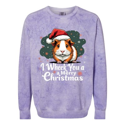 I Wheek You A Merry Christmas Cute Guinea Pigg Pigmas Colorblast Crewneck Sweatshirt