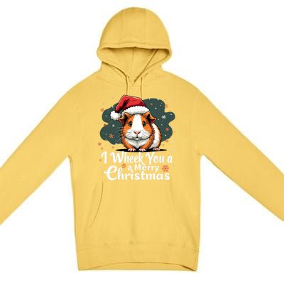 I Wheek You A Merry Christmas Cute Guinea Pigg Pigmas Premium Pullover Hoodie