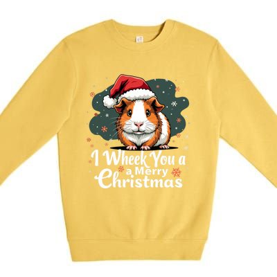 I Wheek You A Merry Christmas Cute Guinea Pigg Pigmas Premium Crewneck Sweatshirt