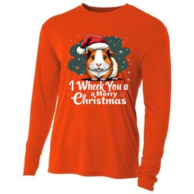 I Wheek You A Merry Christmas Cute Guinea Pigg Pigmas Cooling Performance Long Sleeve Crew