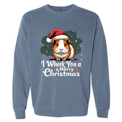 I Wheek You A Merry Christmas Cute Guinea Pigg Pigmas Garment-Dyed Sweatshirt