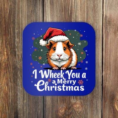 I Wheek You A Merry Christmas Cute Guinea Pigg Pigmas Coaster