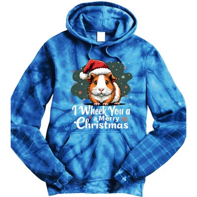 I Wheek You A Merry Christmas Cute Guinea Pigg Pigmas Tie Dye Hoodie