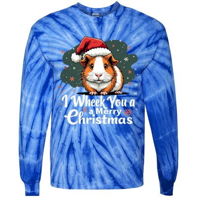 I Wheek You A Merry Christmas Cute Guinea Pigg Pigmas Tie-Dye Long Sleeve Shirt