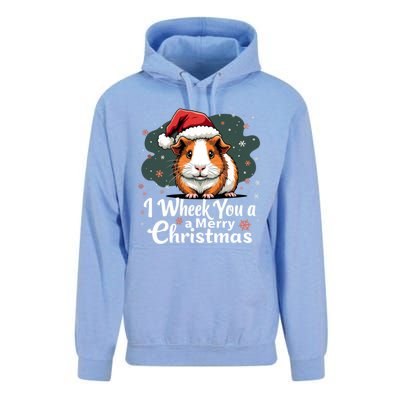 I Wheek You A Merry Christmas Cute Guinea Pigg Pigmas Unisex Surf Hoodie