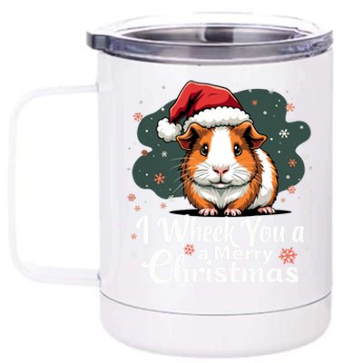 I Wheek You A Merry Christmas Cute Guinea Pigg Pigmas 12 oz Stainless Steel Tumbler Cup