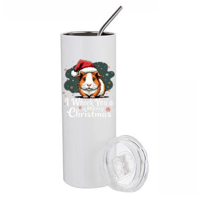 I Wheek You A Merry Christmas Cute Guinea Pigg Pigmas Stainless Steel Tumbler