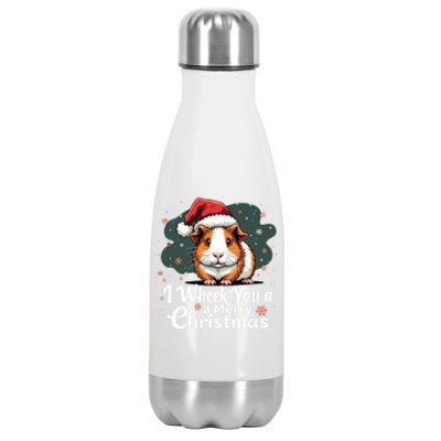 I Wheek You A Merry Christmas Cute Guinea Pigg Pigmas Stainless Steel Insulated Water Bottle