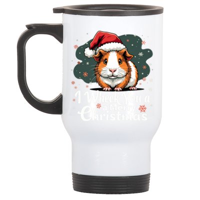 I Wheek You A Merry Christmas Cute Guinea Pigg Pigmas Stainless Steel Travel Mug