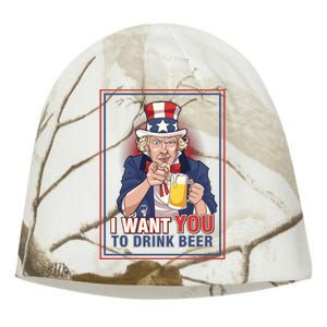 I Want You To Drink Beer Kati - Camo Knit Beanie