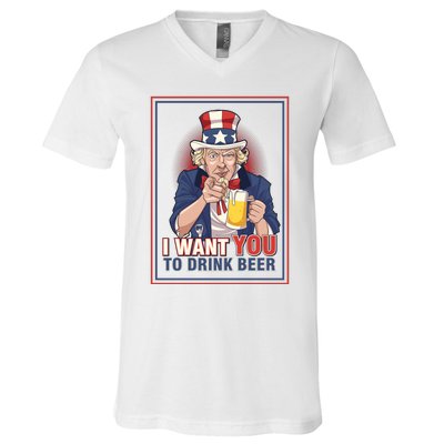 I Want You To Drink Beer V-Neck T-Shirt