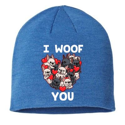 I Woof You French Bulldog Frenchie Valentines Day Meaningful Gift Great Gift Sustainable Beanie