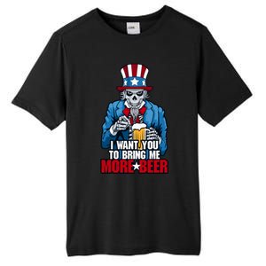 I Want You To Bring Me More Beer 4th Of July Uncle Sam Skull Cute Gift Tall Fusion ChromaSoft Performance T-Shirt