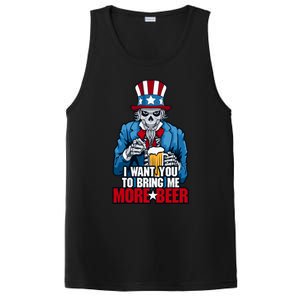 I Want You To Bring Me More Beer 4th Of July Uncle Sam Skull Cute Gift PosiCharge Competitor Tank