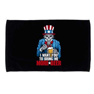 I Want You To Bring Me More Beer 4th Of July Uncle Sam Skull Cute Gift Microfiber Hand Towel