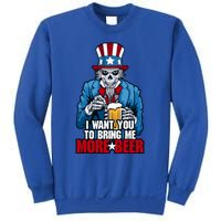 I Want You To Bring Me More Beer 4th Of July Uncle Sam Skull Cute Gift Sweatshirt