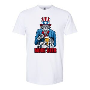 I Want You To Bring Me More Beer 4th Of July Uncle Sam Skull Cute Gift Softstyle CVC T-Shirt