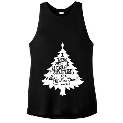 I Wish You A Merry Christmas And A Happy New Year Ladies PosiCharge Tri-Blend Wicking Tank