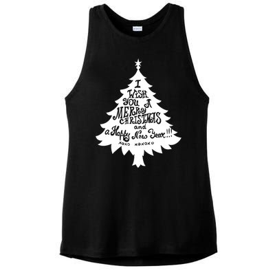 I Wish You A Merry Christmas And A Happy New Year Ladies PosiCharge Tri-Blend Wicking Tank