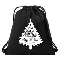 I Wish You A Merry Christmas And A Happy New Year Drawstring Bag