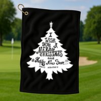 I Wish You A Merry Christmas And A Happy New Year Golf Towel