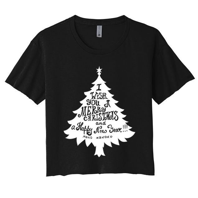 I Wish You A Merry Christmas And A Happy New Year Crop Top