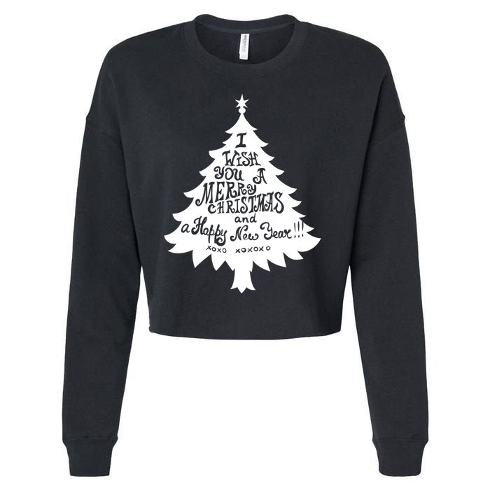 I Wish You A Merry Christmas And A Happy New Year Cropped Pullover Crew