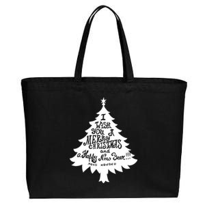 I Wish You A Merry Christmas And A Happy New Year Cotton Canvas Jumbo Tote