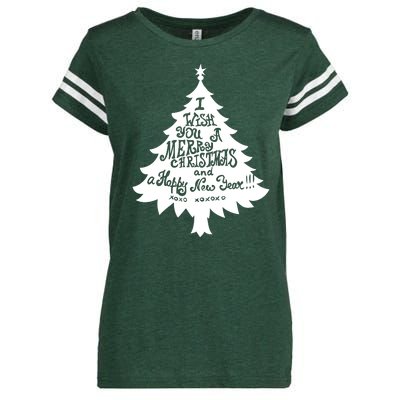 I Wish You A Merry Christmas And A Happy New Year Enza Ladies Jersey Football T-Shirt