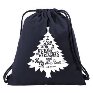 I Wish You A Merry Christmas And A Happy New Year Drawstring Bag