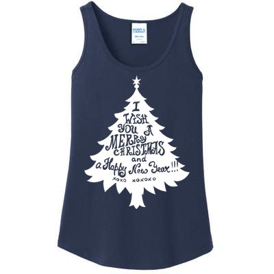 I Wish You A Merry Christmas And A Happy New Year Ladies Essential Tank