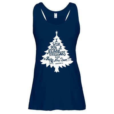 I Wish You A Merry Christmas And A Happy New Year Ladies Essential Flowy Tank