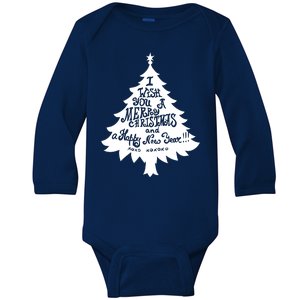 I Wish You A Merry Christmas And A Happy New Year Baby Long Sleeve Bodysuit