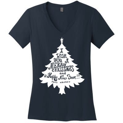 I Wish You A Merry Christmas And A Happy New Year Women's V-Neck T-Shirt